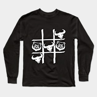 Bulls Bears Tic Tac Toe Long Sleeve T-Shirt